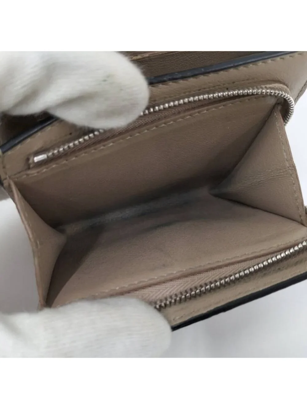 Loewe Compact Wallet Leather Beige